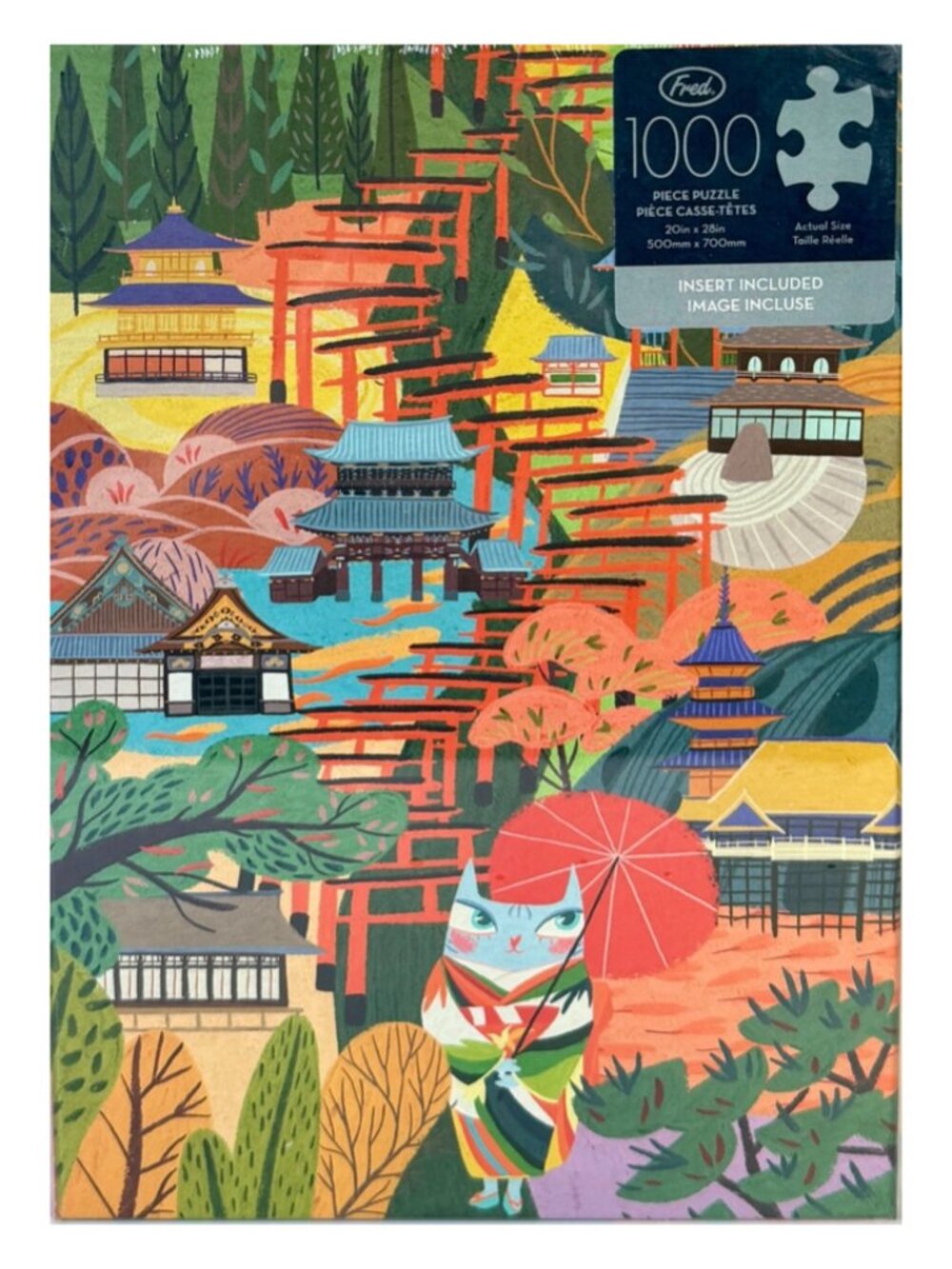 NEW Sealed Genuine Fred Kyoto 1000 Piece Puzzle Jocelyn Kao Japanese Cat Art